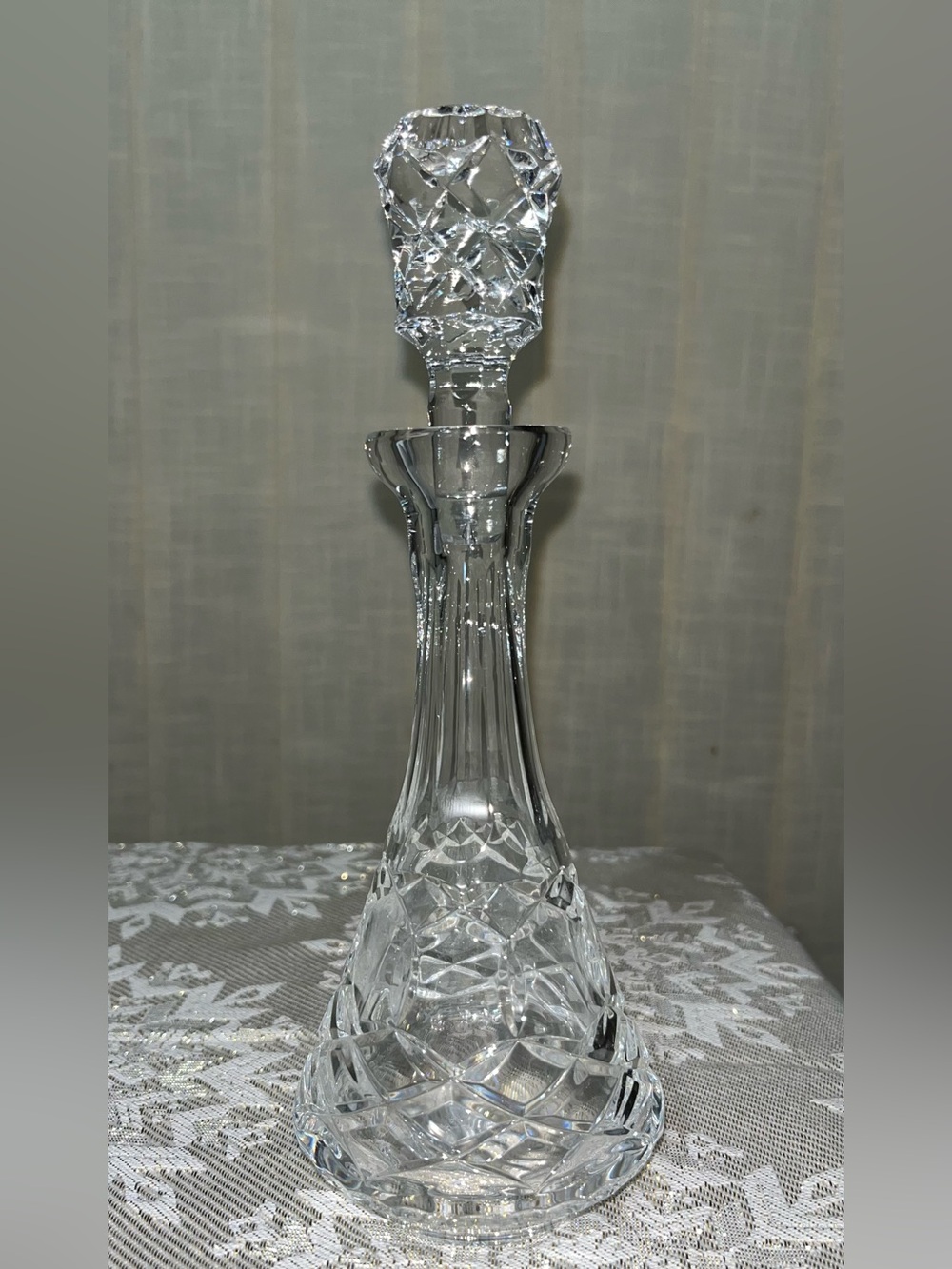 Atlantis Vintage 80’s Cut Lead Crystal Decanter with Stopper